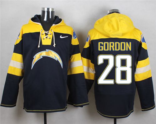 Nike Chargers #28 Melvin Gordon Navy Blue Player Pullover NFL Hoodie